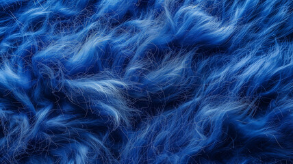 Soft Fluffy Blue Faux Fur Texture Background