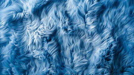 Soft Fluffy Blue Faux Fur Texture Background