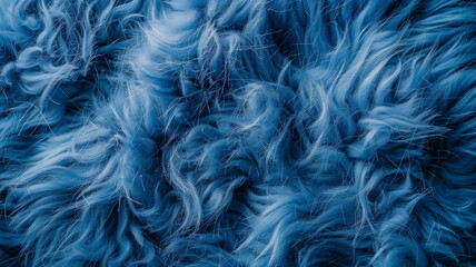 Soft Fluffy Blue Faux Fur Texture Background