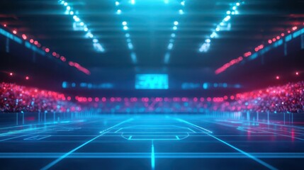 Fototapeta premium A digital sports arena filled with avatars competing in VR eSports