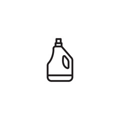 Icon of a detergent bottle. A simple outline illustration of a plastic detergent bottle with a cap. Editable icon.
