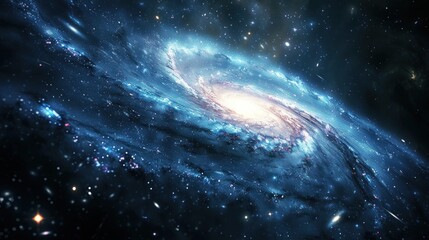 Obraz premium Beautiful spiral galaxy with stars and nebulae in outer space