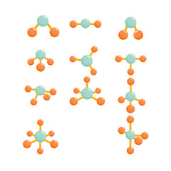 Set of Chemistry Molecular Shape 