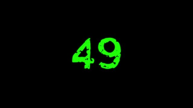 green numbers from 100 to 0. countdown on black background video