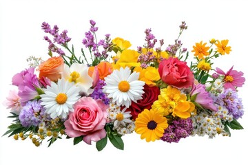 Obraz premium bouquet of flowers in the field on white