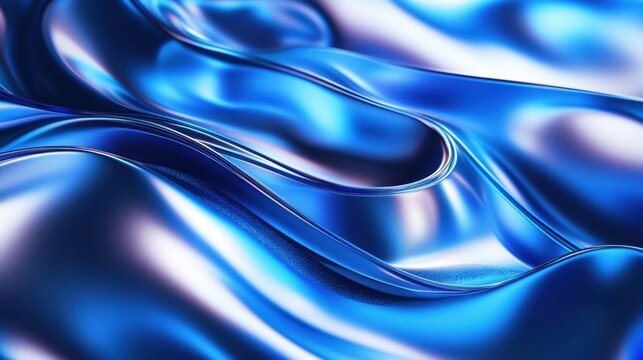 Gradient metallic texture in blue and silver creating an elegant abstract background suitable for tech and luxury brand visuals