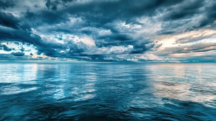 Obraz premium Calm waters disturbed by the onset of a storm.