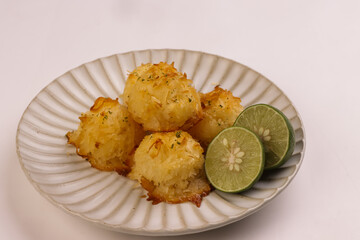 Lime Coconut Macaroon Cookies in a Bowl.