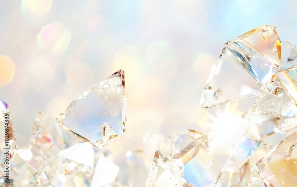 Poster abstract glass and crystal textures with transparency effects