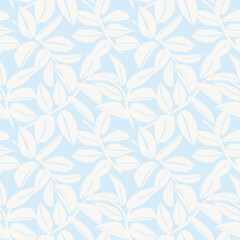 Fototapeta premium Pastels Tropical Leaf Seamless Pattern Design