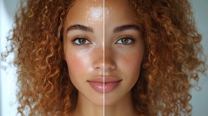 Before-and-after video showing honey treatment results on curly hair, with emphasis on frizz control and increased shine, Natural Colors, Step-by-step tutorial