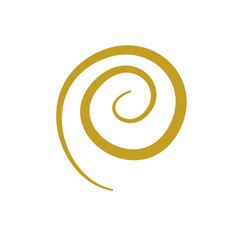 Golden doodle abstract line. Hand drawn curly swishes, swashes and swoops. Vector illustration