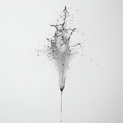 Jet of water on white background