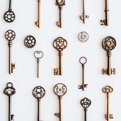 Obraz premium Keys on white background