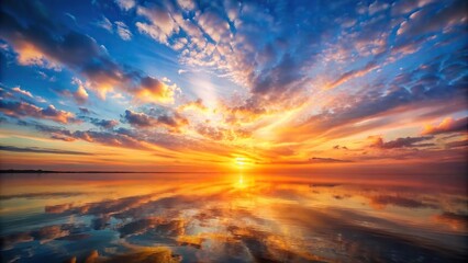 Obraz premium Tranquil sunrise sky gradient painting in low angle view