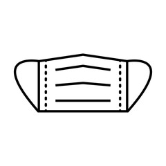 Medical mask outline icon vector isolate on white background for graphic design, logo, web site, social media, mobile app, ui illustration