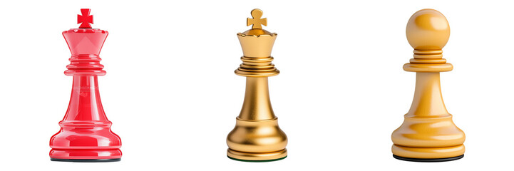 Chess Pieces on Transparent Background