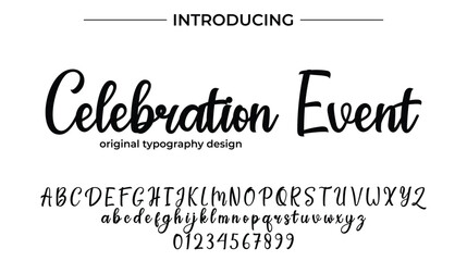 Celebration Event Font Stylish brush painted an uppercase vector letters, alphabet, typeface