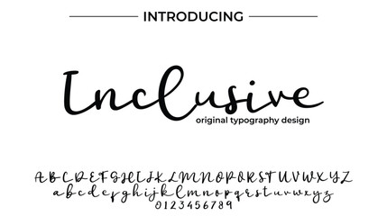 Inclusive Font Stylish brush painted an uppercase vector letters, alphabet, typeface