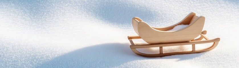 Vintage Wooden Sleigh in a Snowy Winter Wonderland Landscape