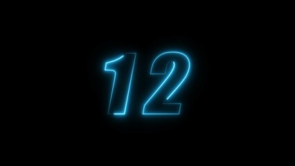  Neon countdown timer number illustration.