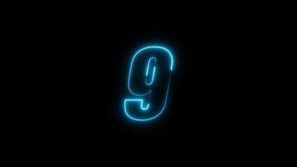  Neon countdown timer number illustration.