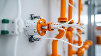 Neat and Efficient PVC Electrical Conduit Installation on White Wall for Tidy Cable Management