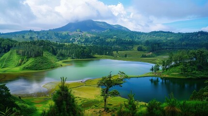 Fototapeta premium Serene Mountain Lake