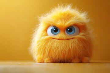 The HD wallpaper displays an amusing and cute monster face emoji with a fluffy human expression for a fun and lighthearted design.