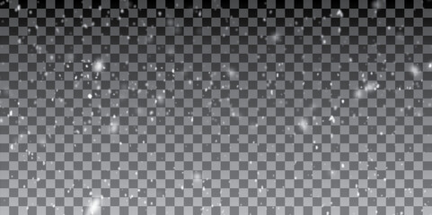 Seamless realistic falling snow or snowflakes. Fall of snow. Vector illustrator