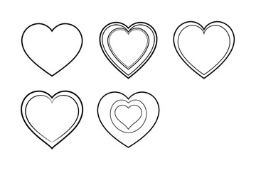 World Kindness Day Vector Logo Icon Set – Heart Icons Representing Love and Care