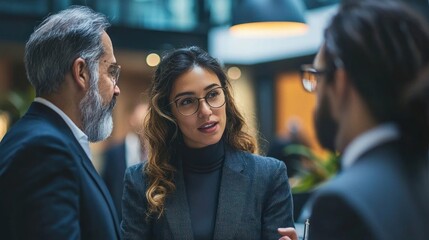 People from different cultures exchanging ideas in a professional setting.