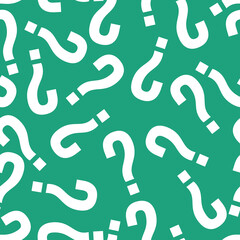Seamless inverse cyan and white question mark symbol pattern vector