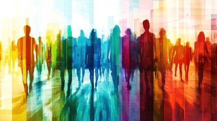 Fototapeta premium Diversity represented through abstract design in corporate communication.