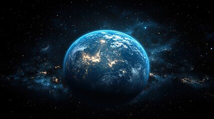 Naklejka premium A digital wallpaper of planet Gaia in a high-definition 8k space setting.