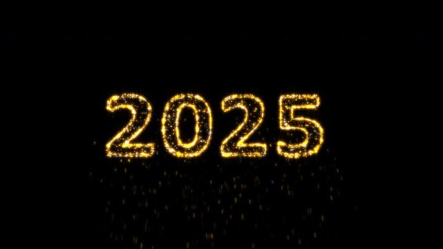 2025 new year background on dark