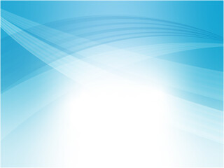 抽象的なウェーブ模様の背景素材_水色