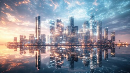 Fototapeta premium Cityscape Reflection