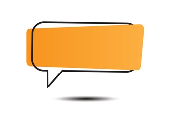 orange gradient speech bubble with shadow. flat cartoon style trend modern minimal logotype graphic web design element isolated on white background. concept of instant pop-up message