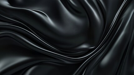 Fototapeta premium Smooth elegant black satin texture as abstract background for luxurious design projects