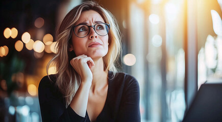 Anxious Young Woman Wrestling with Doubts and Concerns, Searching for Answers