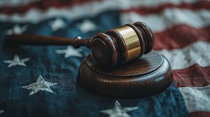 A gavel resting atop an American flag, symbolizing the significance of the legal system in America.