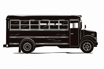 Joyful silhouette of a field trip bus adventure under the sun