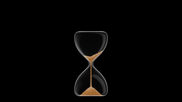 Realistic Hour Glass / Sand Clock in transparent background 10 Seconds Loop
