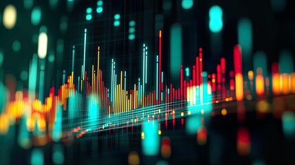 Abstract digital data visualization with vibrant colors.