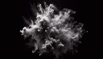 Ghostly smoke fragments on black background