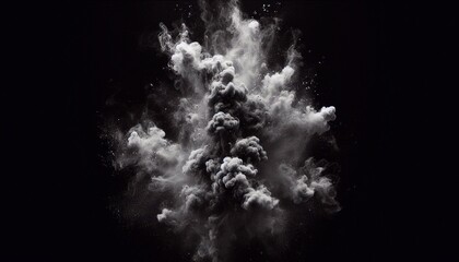 Ghostly smoke fragments on black background
