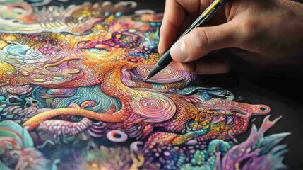 Intricate Octopus Drawing