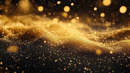 Obraz premium Abstract Background of Golden Glitter and Blurred Lights