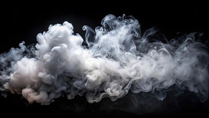 Soothing elegance white smoke on black background